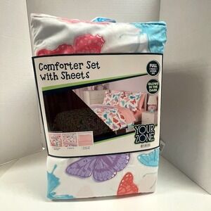 Your Zone Glow-in-the-Dark Butterfly Bedding Set 7 Piece Size FULL